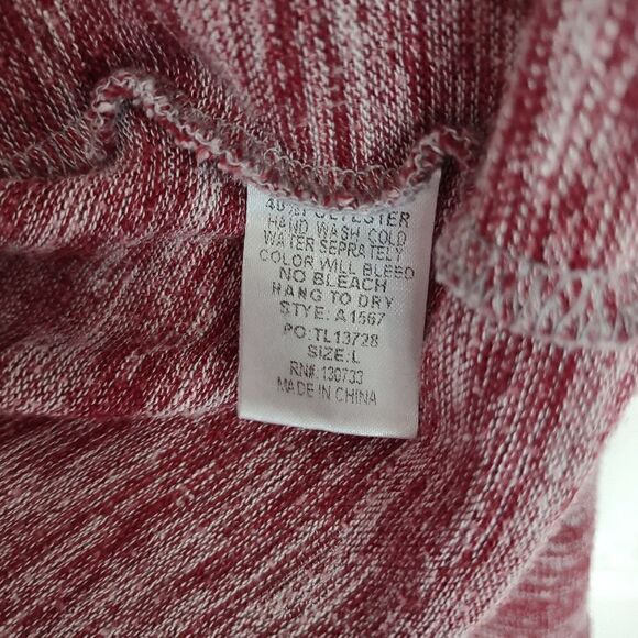 UMGEE Assymetrical Hem L Sweater Maroon White Cotton Blend LS - Picture 4 of 4